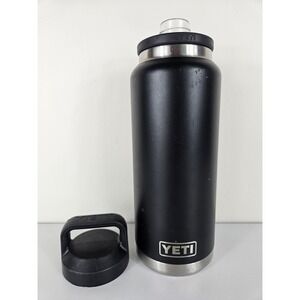 YETI Rambler 36 oz Vacuum Insulated Stainless Steel Water Bottle Black Chug Cap